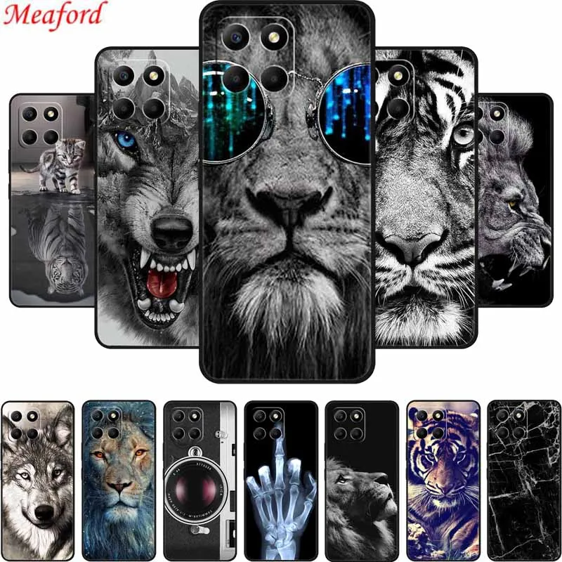 Чехол для Honor X7c X 7 c, чехол для телефона Lion Wolf, черный силиконовый мягкий чехол для Honor X7c, чехол HonorX7c X7 c X 7c 6,77 дюйма