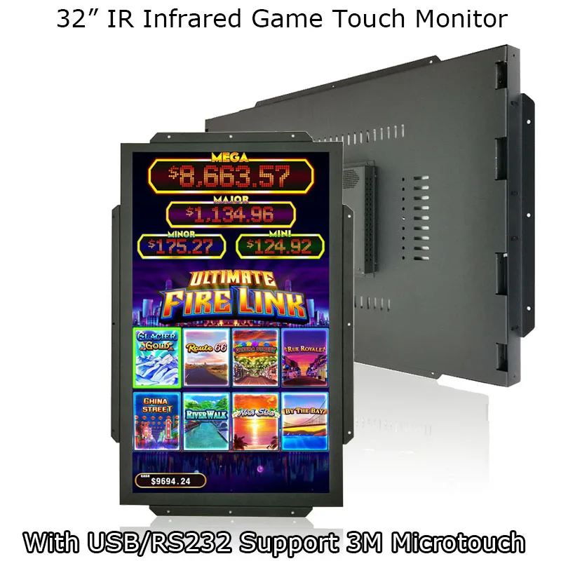 Popular Gaming Monitors 32 Inch IR Infrared Touch Screen Vertical Display For Original Bally Alpha 2 Fusion 4/5 In Stock