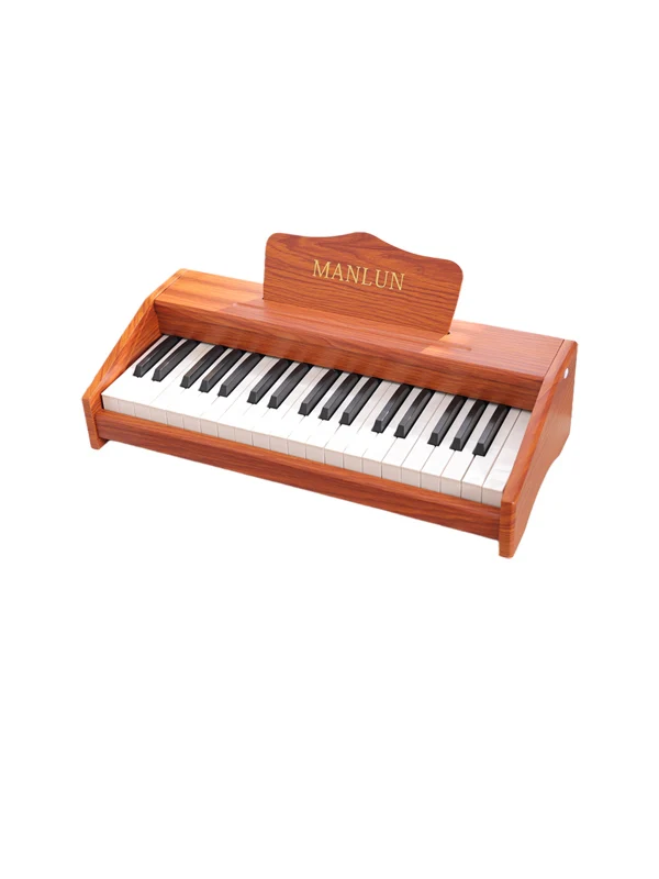 

Children 37 Electronic Keyboard Wooden Toy Mini Little Piano Pattern Beginner One-Year-Old Birthday Gift