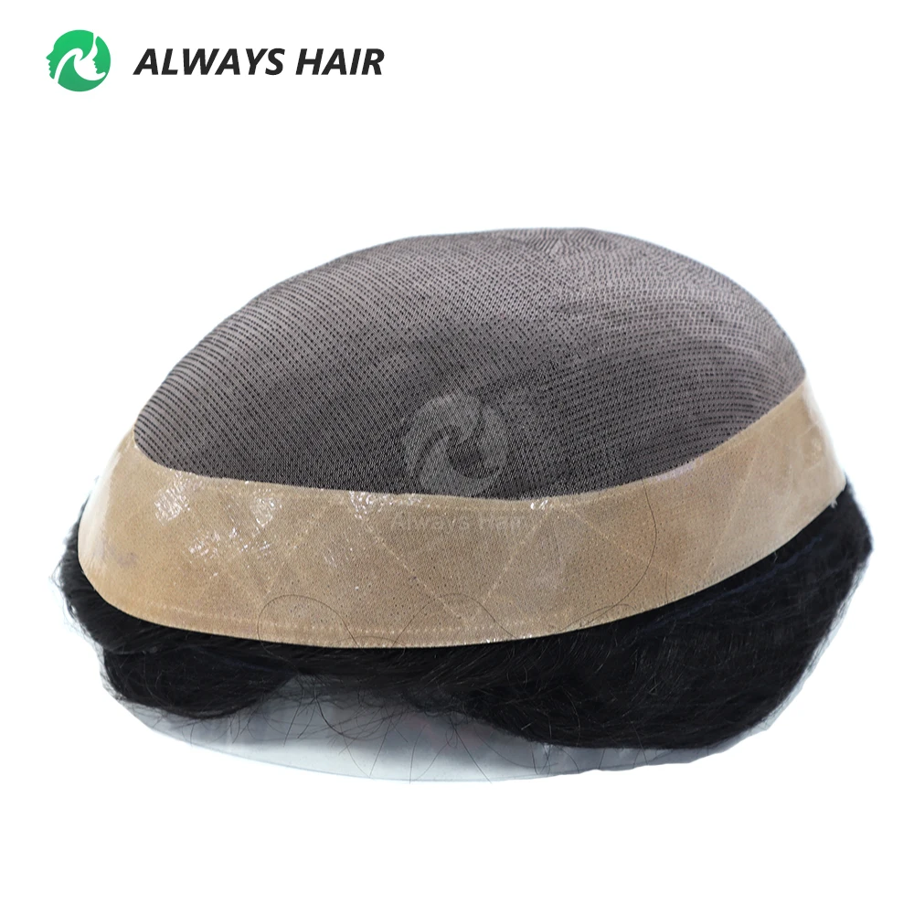 دائم صدى أحادية المذكر الشعر المستعار 6 بوصة الشعر الاصطناعية رجل شعر بشري هندي شعر مستعار الذكور