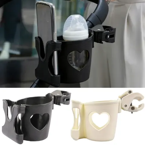 Universele kinderwagen bekerhouder, verstelbare melkfles- en koffiebekerhouder met telefoonhouder en organizer voor kinderwagen, rolstoel en fiets
