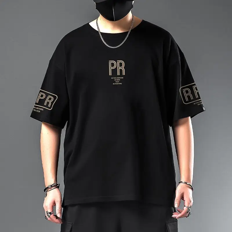 

Fashion O-Neck Loose Printed Letter T-Shirt Men's Clothing 2023 Summer New Oversized Casual Pullovers Short Sleeve Tee Shirt