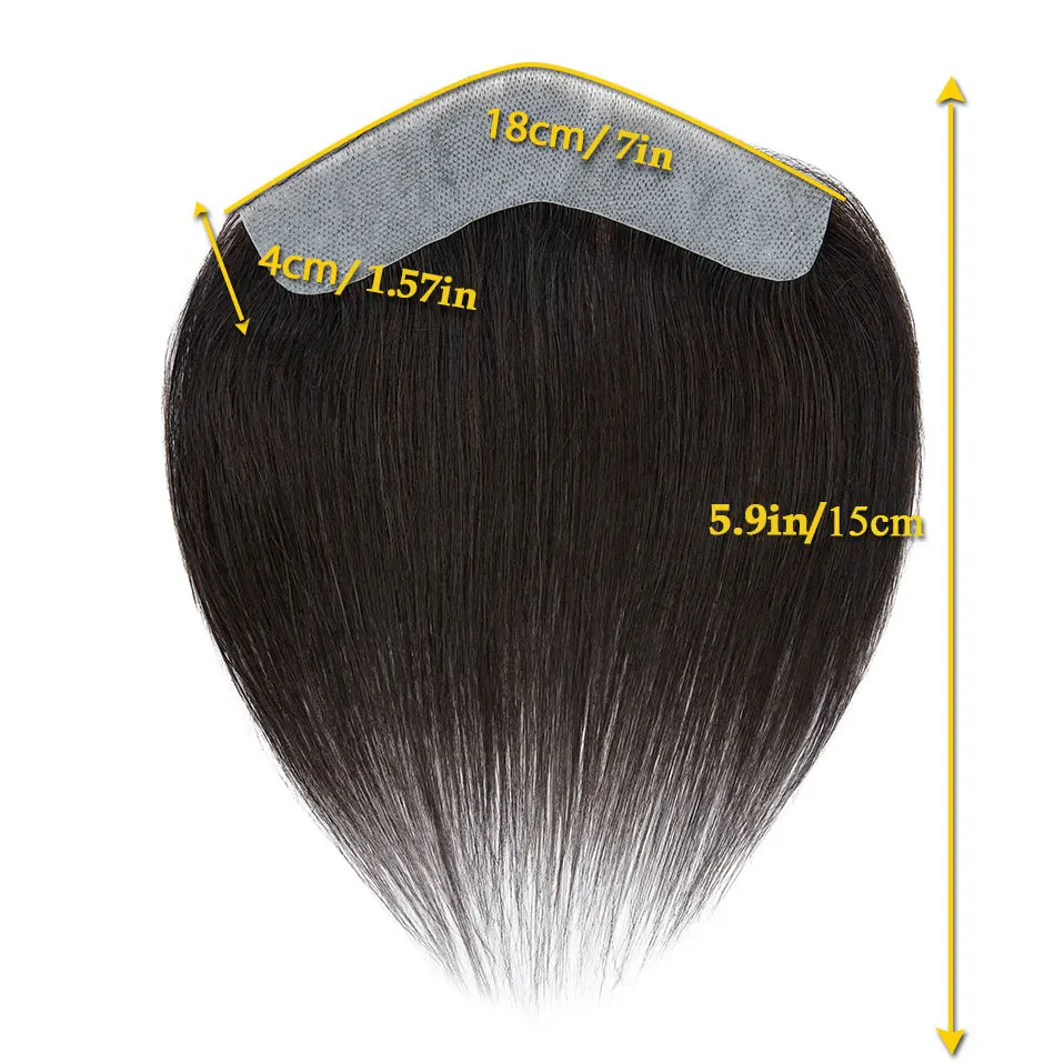 S-noilite-Toupet de Prothèse Capillaire pour Homme, Ligne de Cheveux, Boucle en V, Base PU, Postiche, Cheveux Naturels, Système de Remplacement Masculin, 4x18cm, 12g