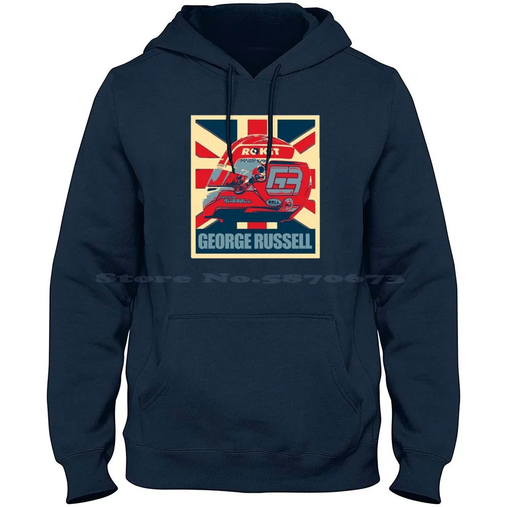 George Russell-William 100% Cotton Hoodie Williams 2021 Racing George Russel 63 Grand Prix F12021 Grid Liveries 63 Helmet