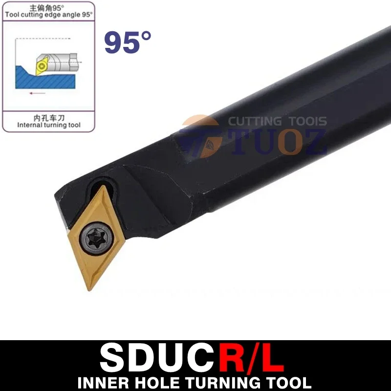 Tuoz-suporte de Ferramentas de Torneamento Interno Torno Chato Bar S16q S20r S25s Sducr11 Sducl11 95 ° 16 mm 20 mm 25 mm Dcmt11 Sducr Sducl