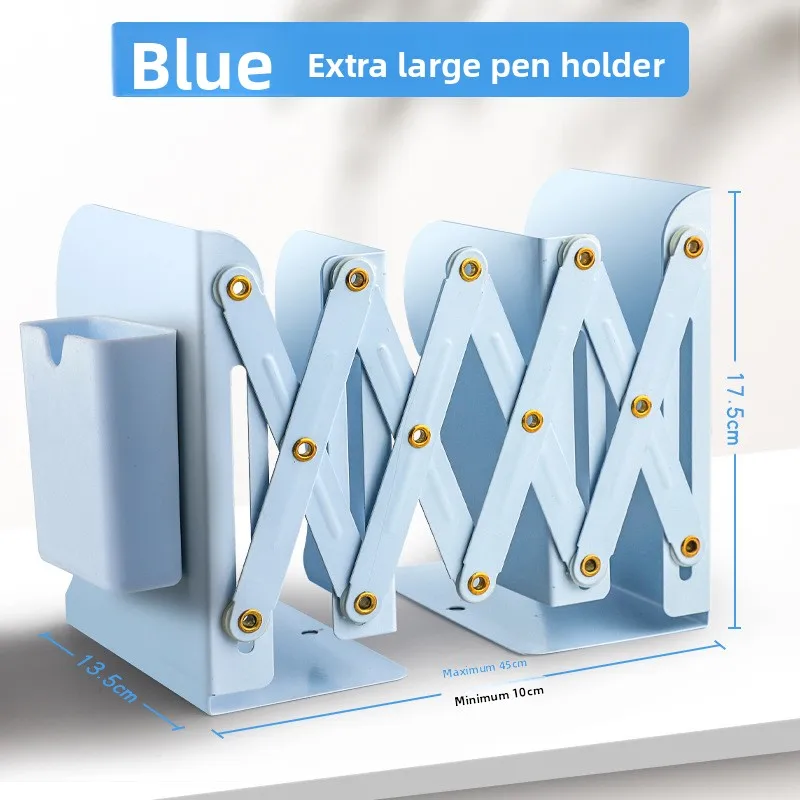 Desktop retractable bookshelf, foldable book stand, classroom book storage rack with fixed book clip
