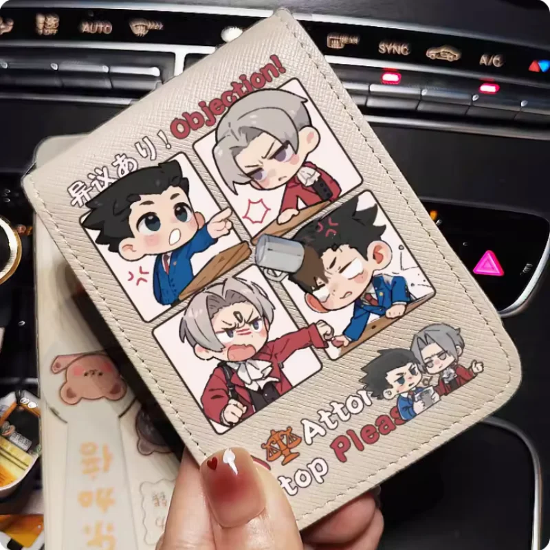 

Anime Ace Attorney Wallet Fold Bag Multi Card Coin Pocket Photoes Holder Fashion Kids Wallets Gift