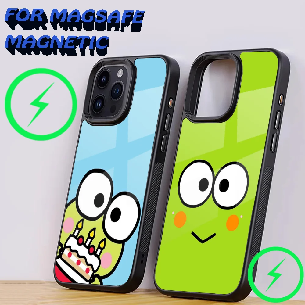 S-Sanrio-S K-Keroppi Phone Case For iPhone 15,14,13,12,11,Plus,Pro,Max Mini Magsafe Magnetic Wireless Charging