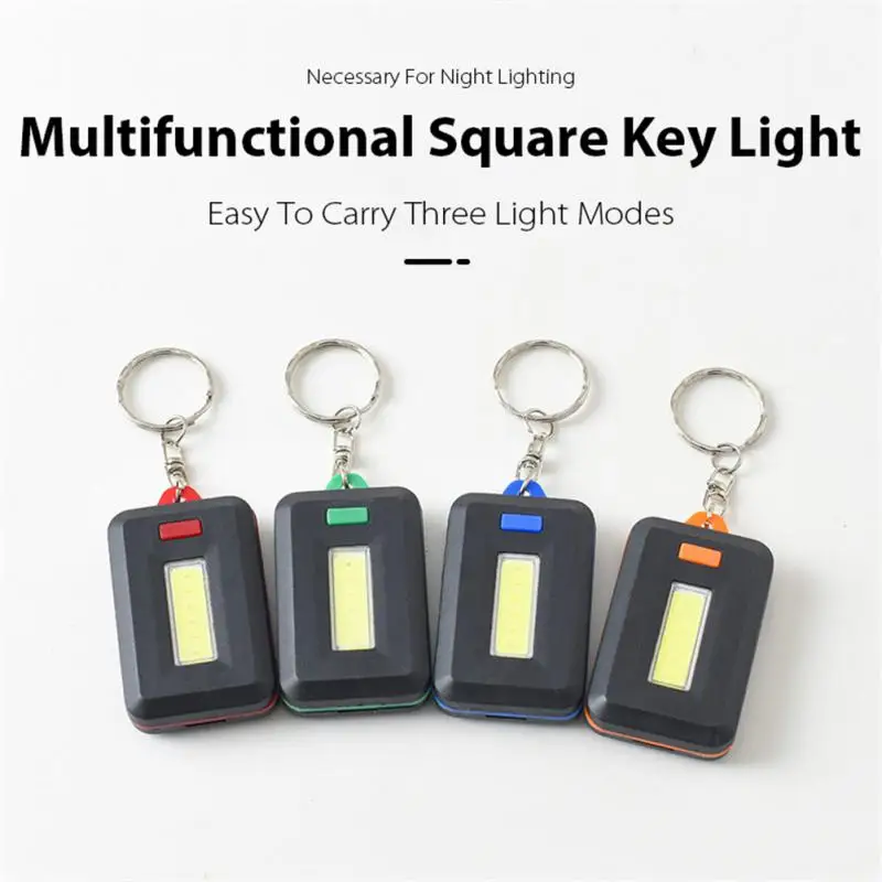 Multifunctional Flashlight Mini LED Work Light COB Keychain Light Portable Flashlight Outdoor Camping Emergency Light
