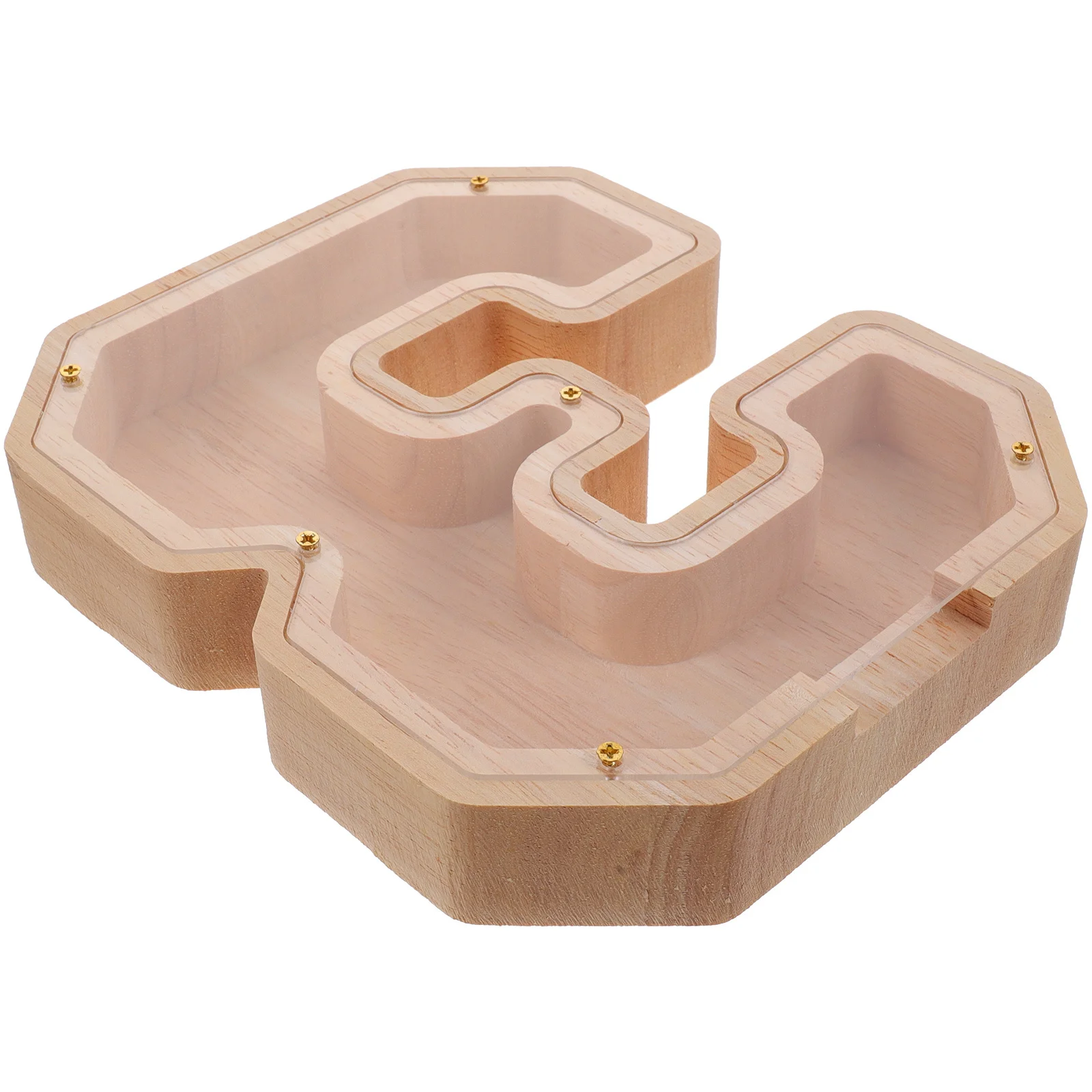 Transparent Wooden Piggy Bank Modern Farmhouse Style Wooden Money Saving Box for Desktop Decoration Money Saving Box