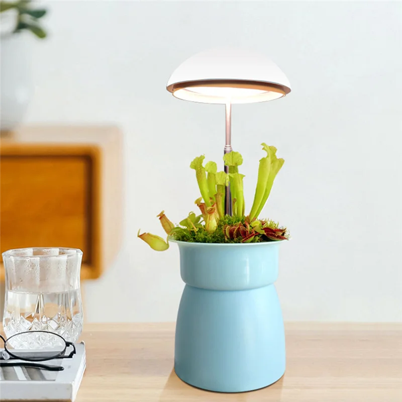 Luci ABPQ-Grow, luce per piante a LED a spettro completo, altezza regolabile con timer di accensione/spegnimento automatico 3/6/12 ore, 4 luminosità dimmerabili