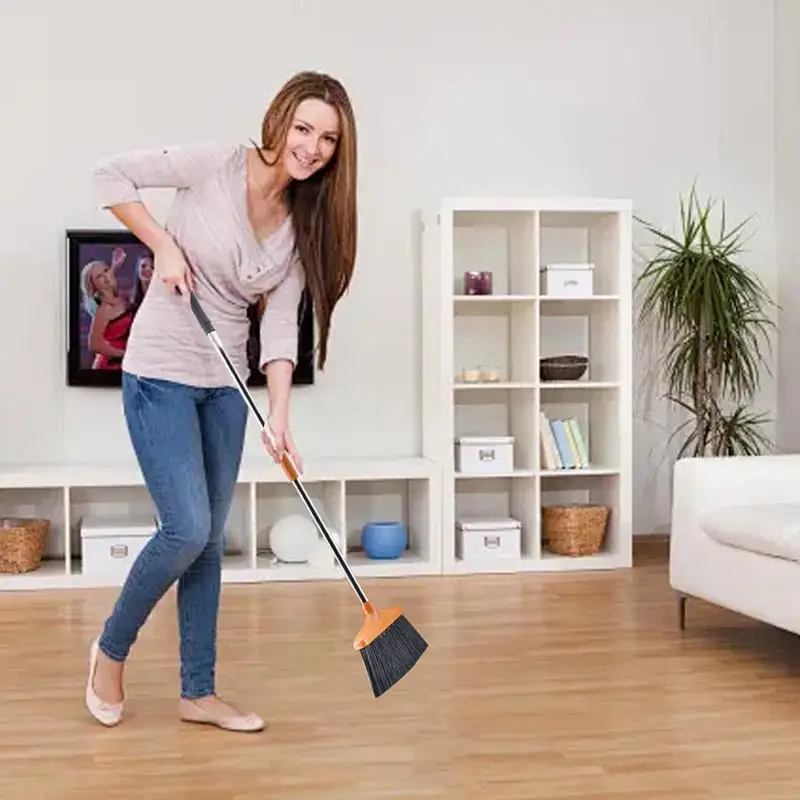 Broom With Dustpan Combo Set Folding Upright Broom And Dust Pan Indoor Cleaning Tool For Apartment Household Kitchen