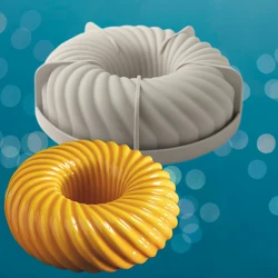 Diagonal Ring Thread Donut Mousse Cake Mold Kitchen Baking Mold Food Grade Silicone Chocolate Mold Party Dessert Bakeware