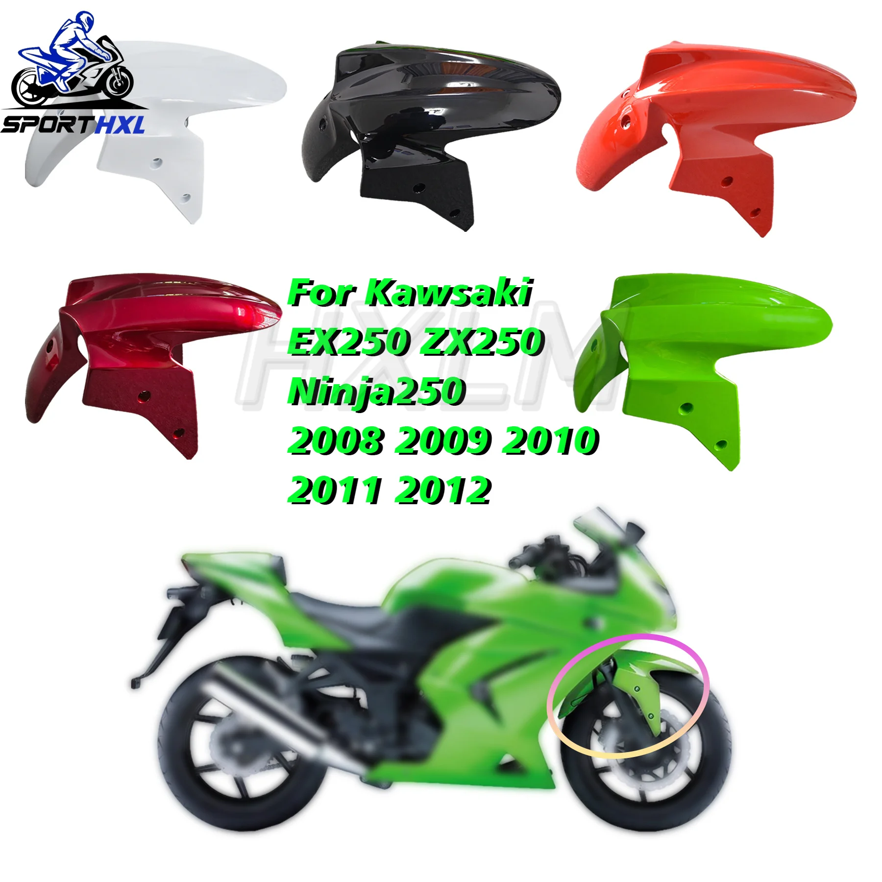 

For Kawasaki EX250 ZX250 Ninja250 2008-2012 Front Fender Front Mudguard Front 08 Protector Injection 09 10 11 12
