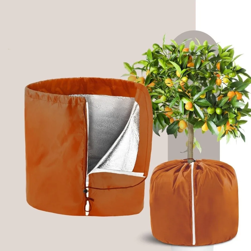 

Зимний чехол для растений из ткани Оксфорд, водонепроницаемая многоразовая незамерзающая сумка с застежкой-молнией, термозащитный чехол для горшка