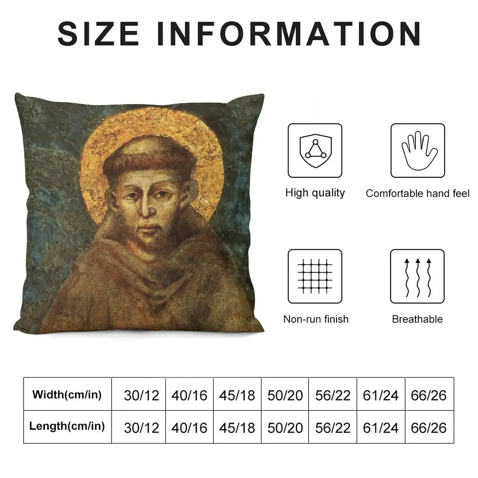 Saint Francis of Assisi Throw Pillow Luxury Pillow Case Christmas Throw Pillows Covers Pillowcases For Pillows New year pillow