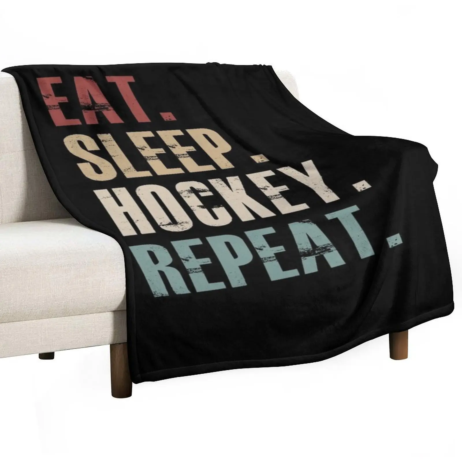 

Eat Sleep Hockey Repeat Throw Blanket Soft Big Sleeping Bag Decorative Throw Bed linens Blankets