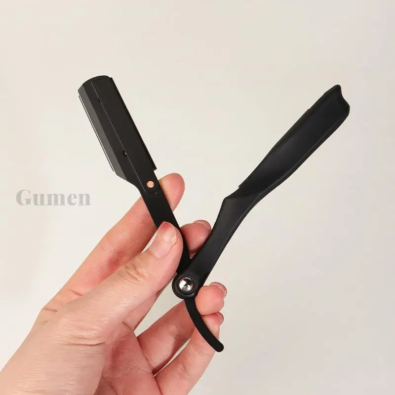 

Pro Straight Edge Barber Manual Razor For Men Face Care Shaving Beard Hair Removal Tools Folding ABS Handle with 10pcs Blades