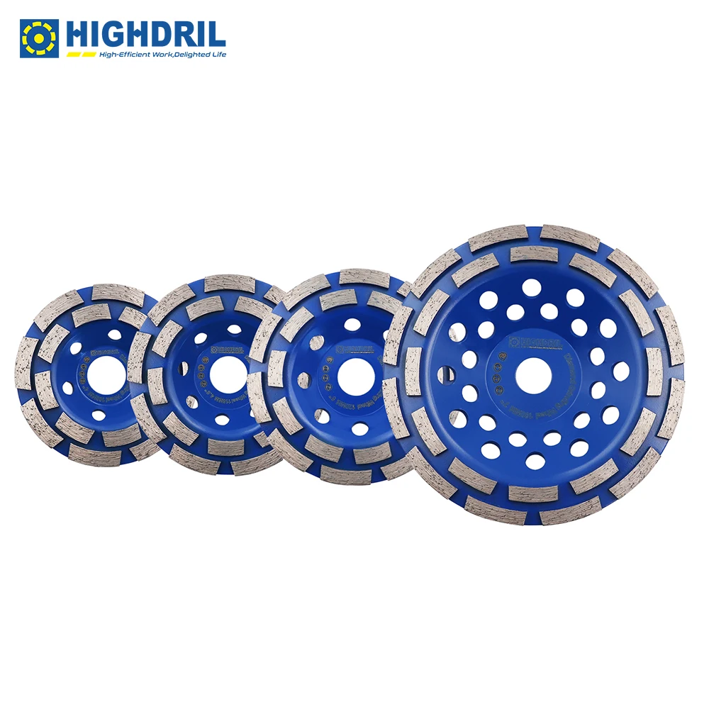 

HIGHDRIL 1pc Diamond Grinding Cup Wheel Dia100-180mm For Stone Masonry Granite Concrete Marble Polishing 4-7inch Milling Plate
