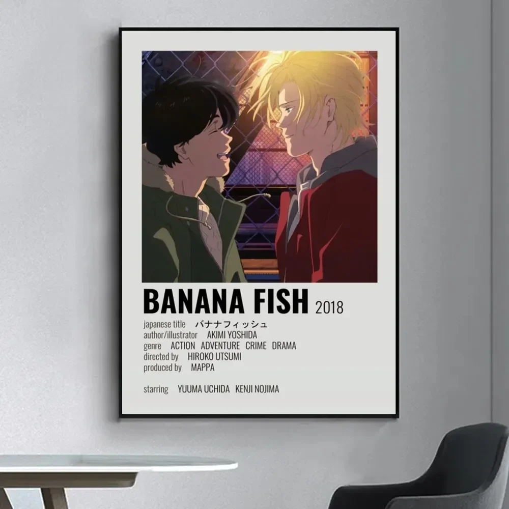 Anime Banana fish Poster Fancy Wall Sticker for Living Room Bar Vintage Decorative Painting Middle