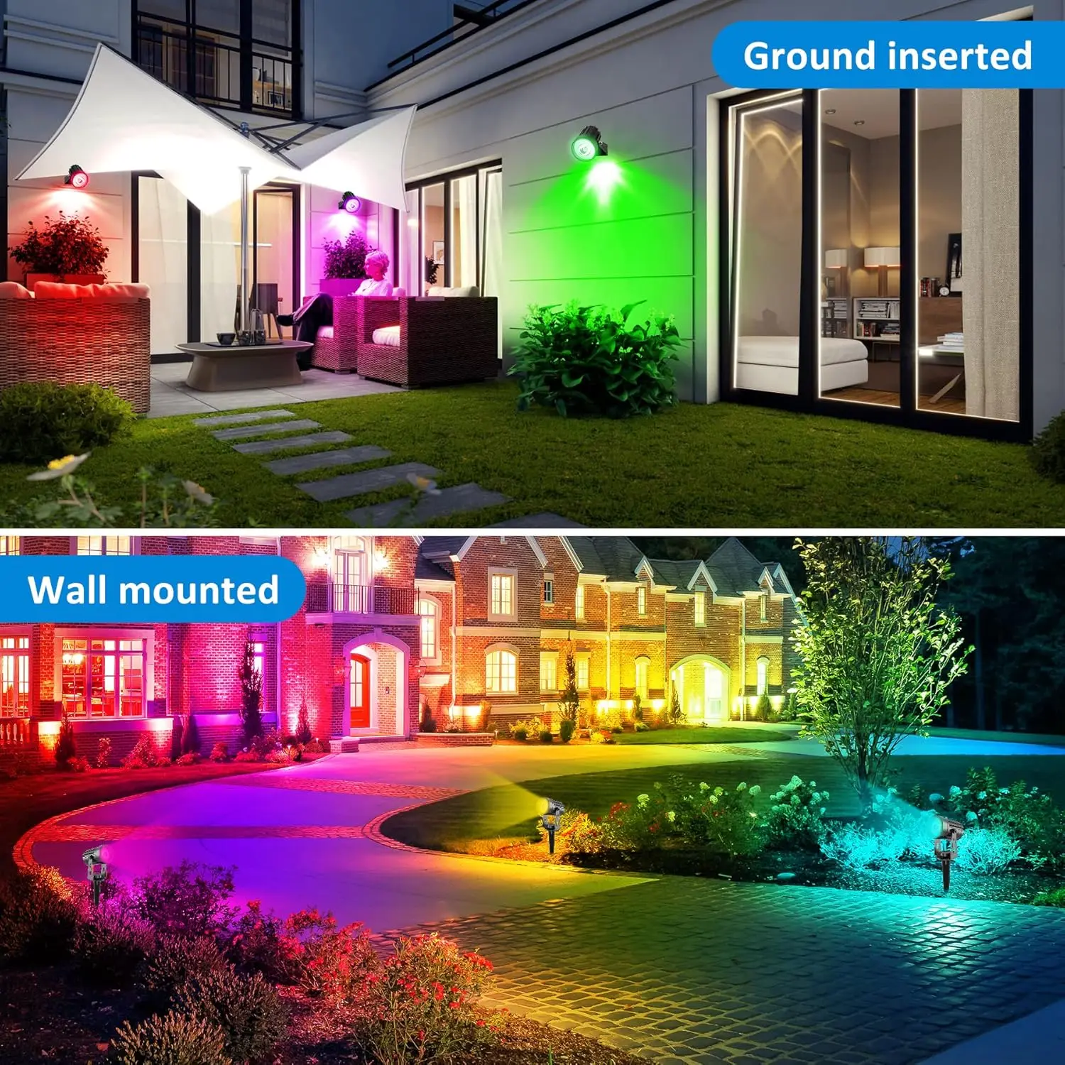 1/2/4/6 led diody RGB solární reflektor IP65 vodotěsný barva mění outdoorové sad lehký pro krajina strom solární ulice zeď lampa