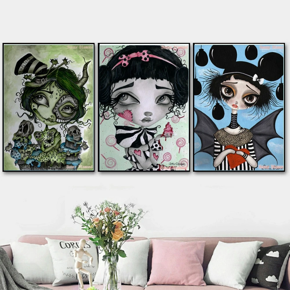 Explicit Zombie Girl 5D Diamond Painting Cartoon Fairies Dragons Cross Stitch Kit Animal Full Drill Wall Art Handmade Home Decor