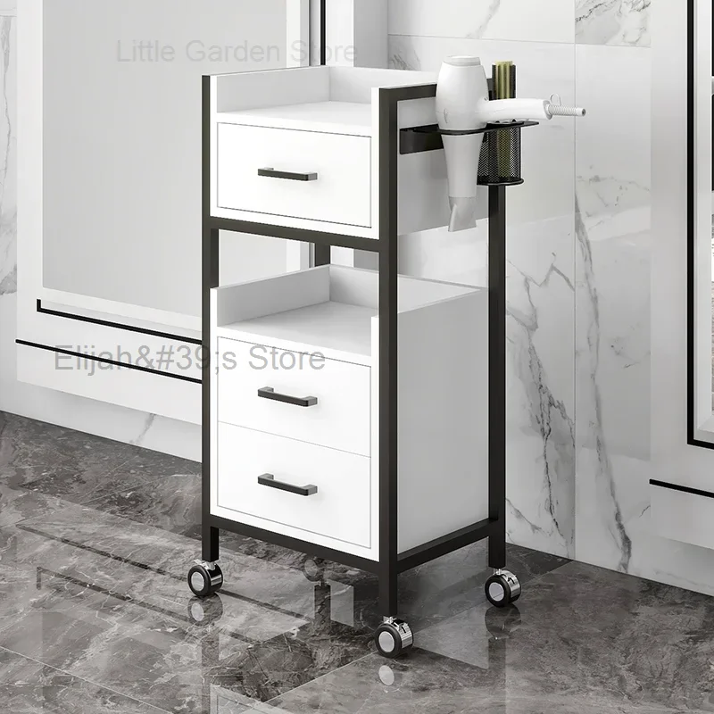 

Portable Rolling Trolley Beauty Salon White Professional Salon Trolley Storage Drawers Carro Peluqueria Salon Furniture MQ50TC