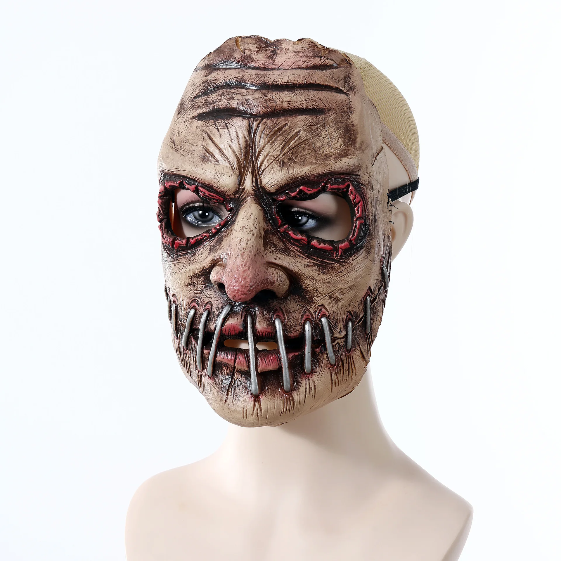 

Large Mouth Nail Terror Mask Latex Ghost Halloween Party Head Costume Accessory for Themed Events Realistic Soft Ghost Festival