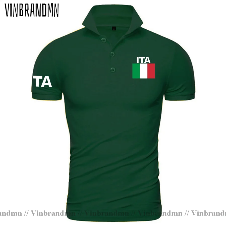 Italy Italia Italian polo shirts men short sleeve white brands printed for country 2021 cotton nation team flag ITA country tops