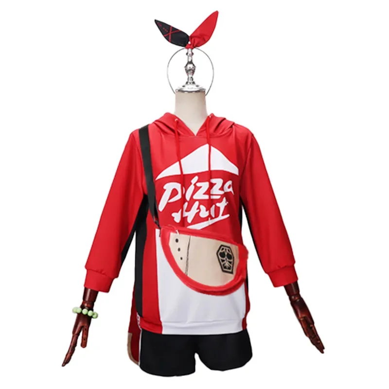 Genshin Impact Cosplay Eula Cosplay Costume Amber Cosplay Pizza Hut Waiter Uniform Cosplay Adult Halloween Christmas Party JS770