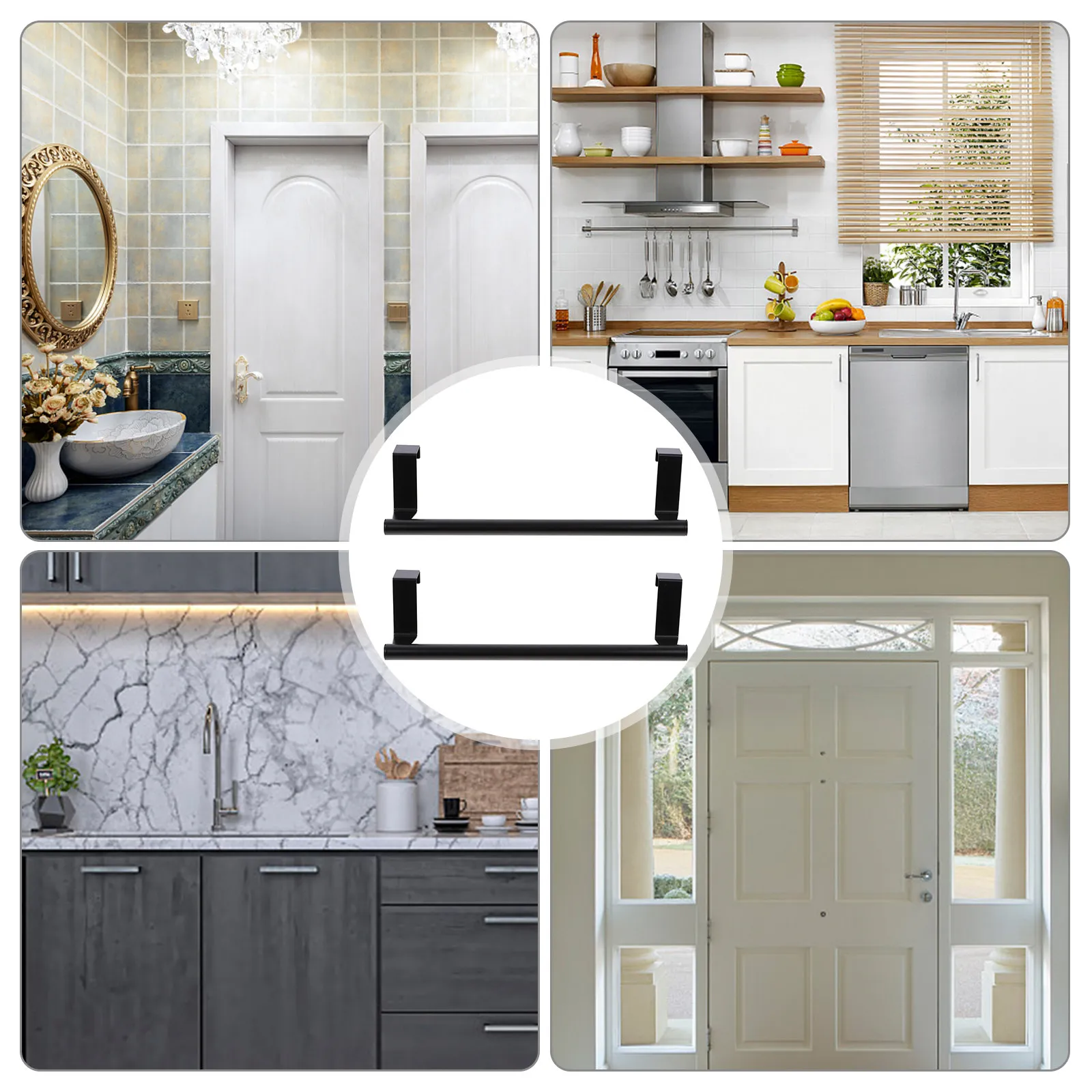 

2Pcs No Drill Towel Holder Bathroom Storage Rack Wall Mounted Towel Hanger Organizer Shelf for Bath Towels Easy Install