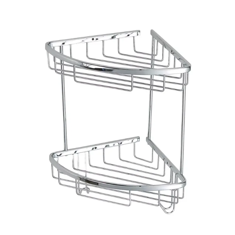 Modern Durable Wall Mounted Steel Bathroom Corner Shelf Shower Caddy Shampoo Storage Basket Small Bathroom 5 Year Warranty