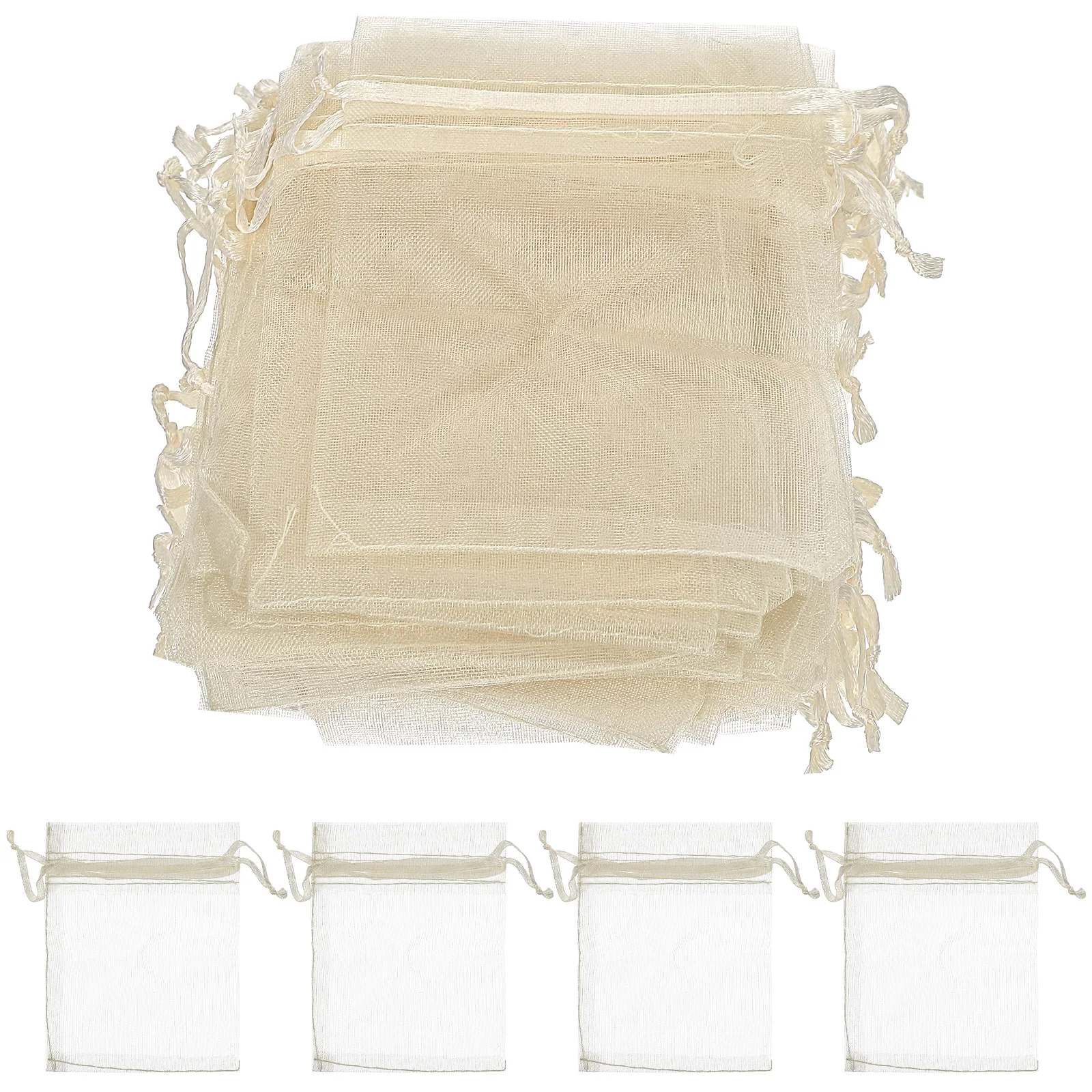 

100pcs Small Organza Bags Mesh Jewelry Pouches Drawstring Candy Packing Party Favors Gift Boxes Bags Wedding Christmas Baby