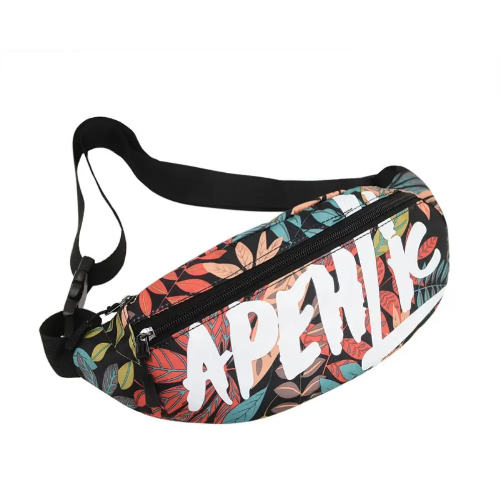 Multi-pocket Printed Waist Bag Adjustable Shoulder Strap Large Capacity Multifunctional Waist Pack Buckle Oxford Cloth