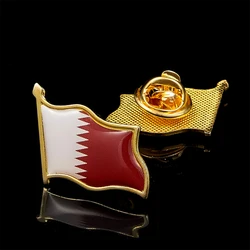 Middle East Qatar Patriotic Clothes Bag Backpack Symbol National Flag Lapel Pins Decoration
