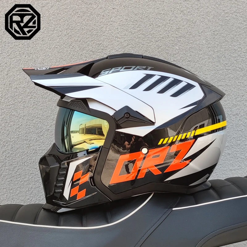 ORZ-GB3 DOT approved motorcycle helmet multifunctional retro combination full face helmet modular ABS material Casco Moto
