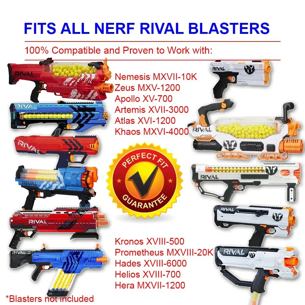 F1 200PCS Premium EVA Ammo for Nerf Rival Series Round Ball Bullets Refill Darts Pack with Portable Storage Bag Waist HookM - view 3