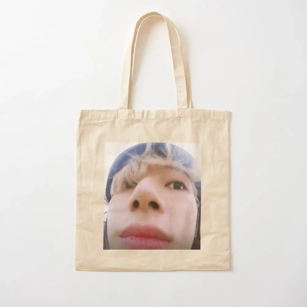 

Wooyoung Ateez Funny Meme Tote Bag shopping bag logo eco bag folding personalized tote