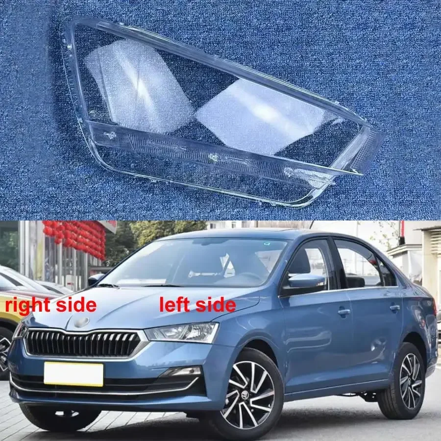 For Skoda Rapid 2020 2021 2022 Headlamp Housing Transparent Mask Cover Headlight Shell Plexiglass Replace Original Lens