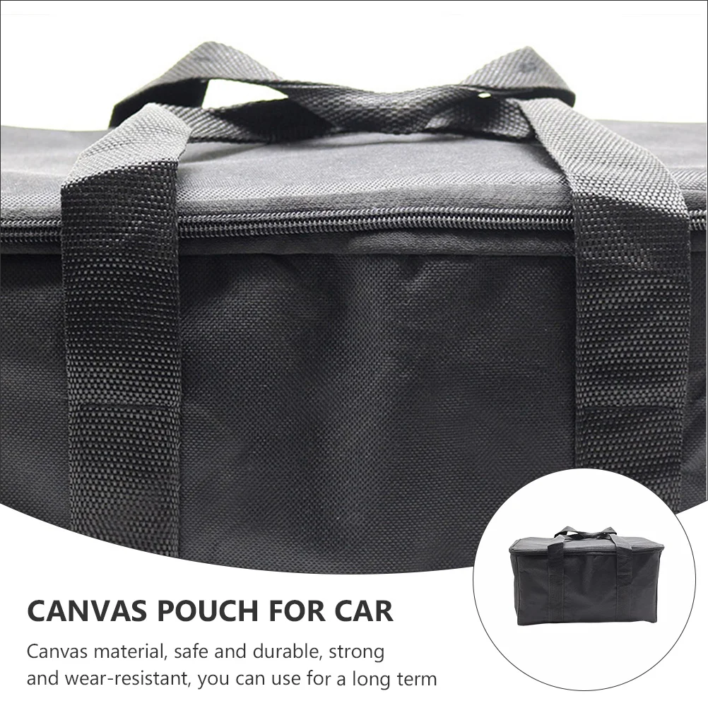 

Car Foldable Storage Bag Large Capacity Canvas Organizer For Tools Books Sundries Trunk Pouch Vehicle Handheld Container