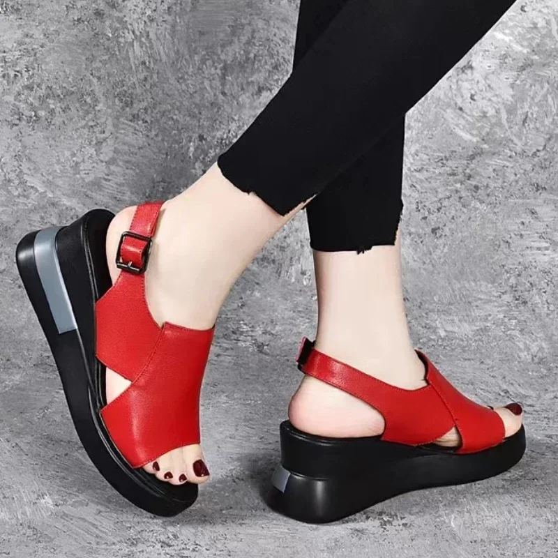 

Wedge Platform Sandals Fashion Retro Romen Beach Shoes Ladies Casual Peep Toe Soft Comfortable Sandalias De Mujer 2023