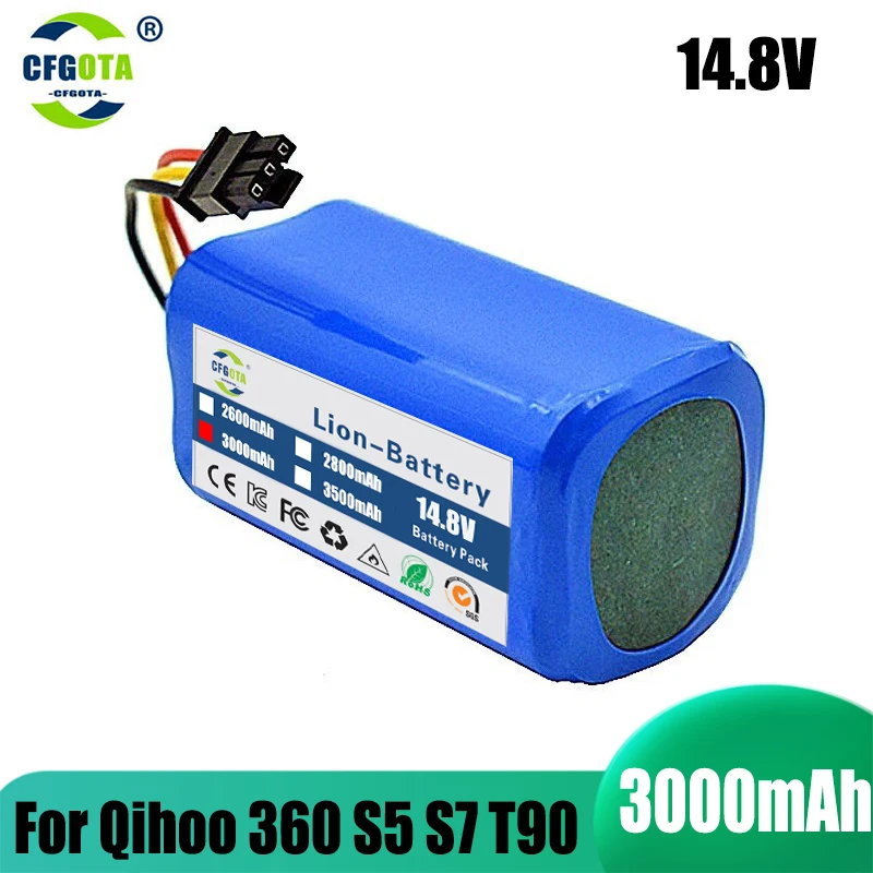 Battery For Qihoo 360 S5 S7 S7Pro T90 X9 3000mAh 14.4v Robotic Vacuum Cleaner Replacement Batteries Part