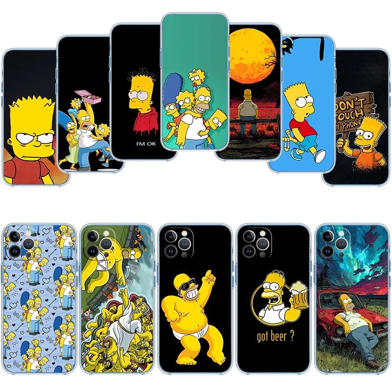 S-Simpsons-Poster Funda transparente para teléfono Motorola Moto G7 G8 G9 G84 G85 G73 G24 G15 Z2 Play Power Plus
