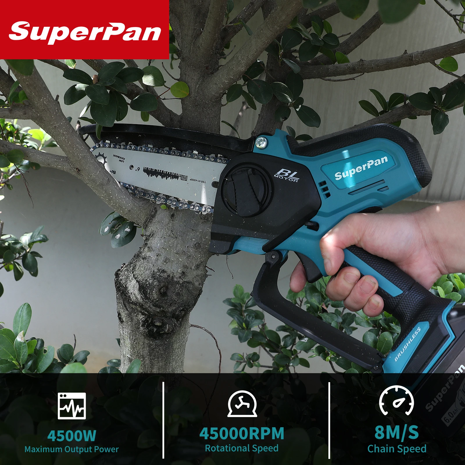 superpan-motosega-a-batteria-senza-spazzole-6-pollici-sega-portatile-per-potatura-alberi-da-giardino-compatibile-con-batteria-makita-18v