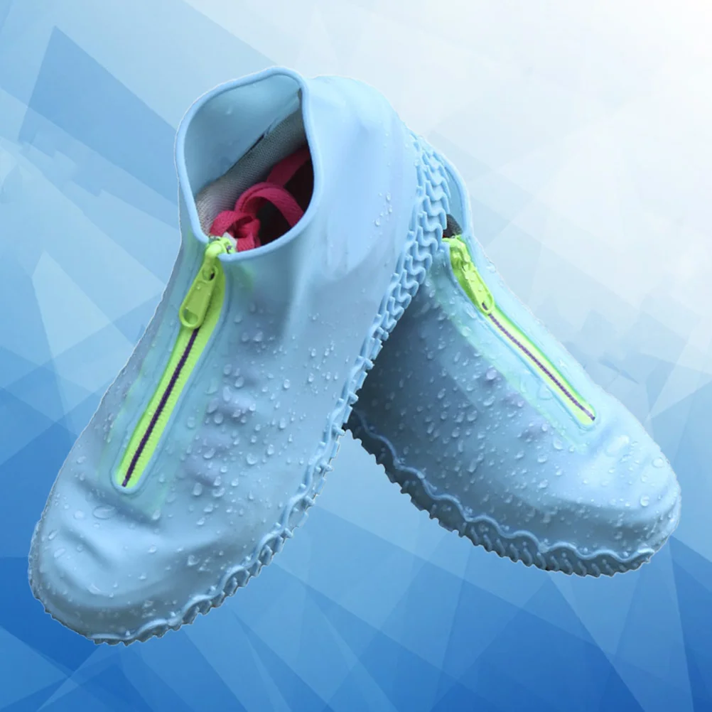 1Pair Waterproof Silicone Shoes Cover Anti-Skid Rain Boots Cover Size S Blue Shoes Protective Outdoor Accessories