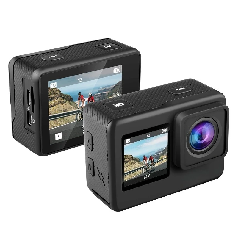 Sports camera waterproof high definition dual screen shooting cycling skiing underwater camera