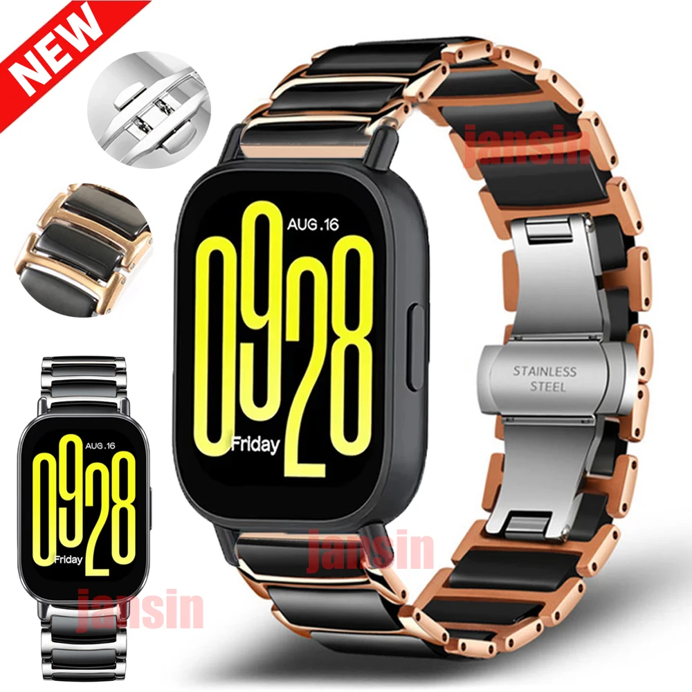 Seramik Bilezik Xiaomi Redmi Için Izle 5 Aktif Kayış Lüks Metal Bileklik Redmi Izle 5 Lite Huawei GT5 GT4 46mm Bantları