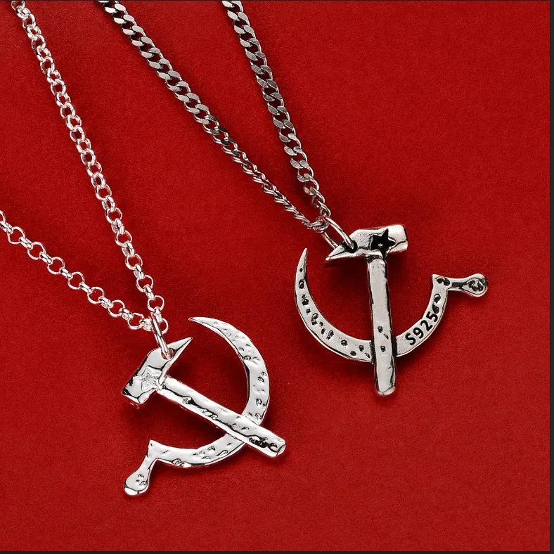 Etnische Stijl Retro Zilveren Kleur Hamer Patroon Sikkel Ketting Unisex Casual Dagelijkse Veelzijdige Sieraden Ketting