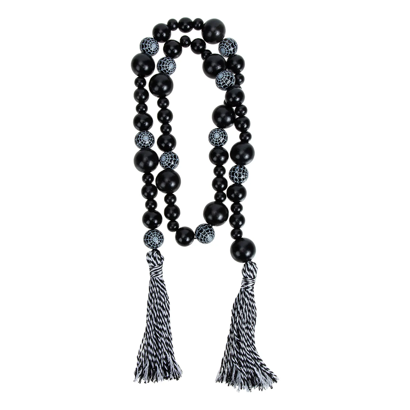 

Mantelpiece Ornament Halloween Party Decorations Hemp Rope Tassel Garland Farmhouse Rustic Wood Beads