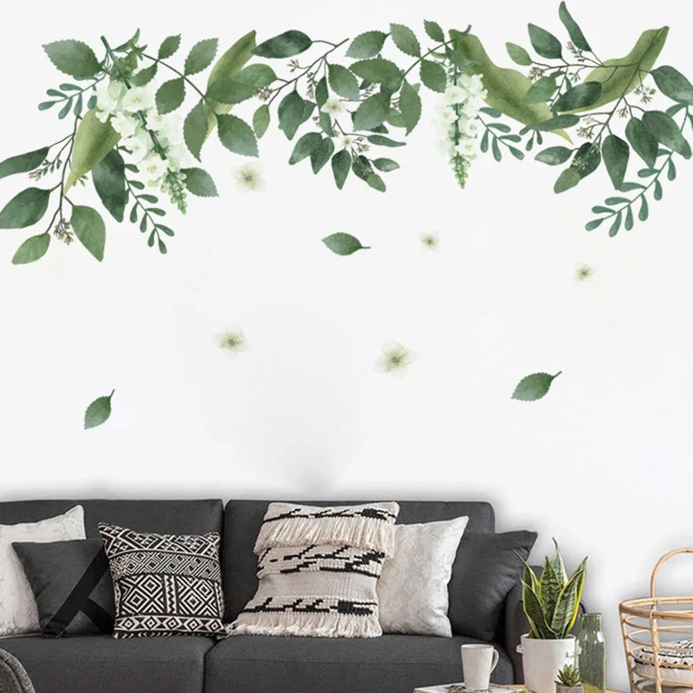 Fashion Useful Beautiful Wall sticker DIY Decal Green Home Kitchen Living room Mural Decoration Moisture-proof Plant